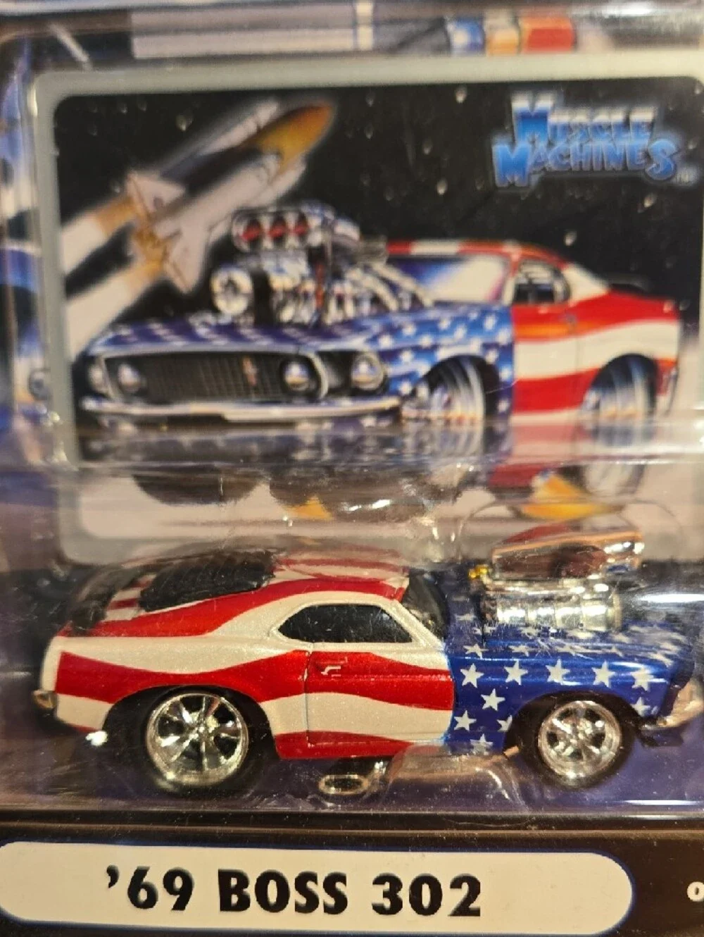 Muscle Machines Patriotic Die-Cast Car Set Of 4 American Flag Design